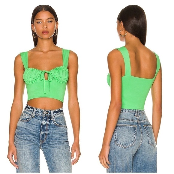 CAMILA COELHO Daisy Top In Green - Picture 1 of 4